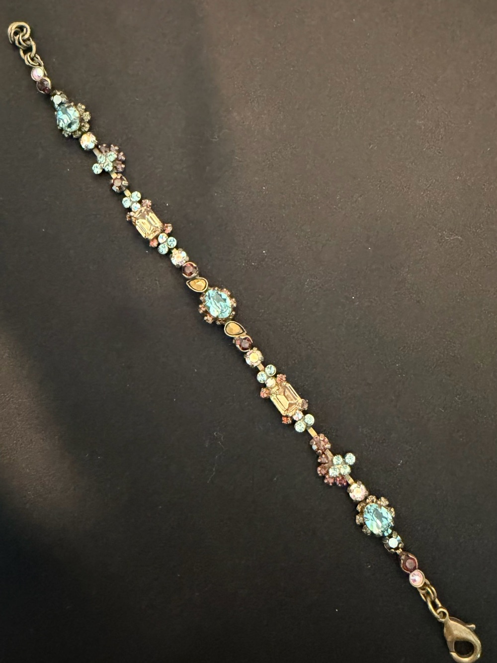 Sorrelli Delicate Aqua and Amber Crystal Bracelet